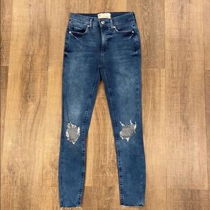 Free People busted knee skinny jean